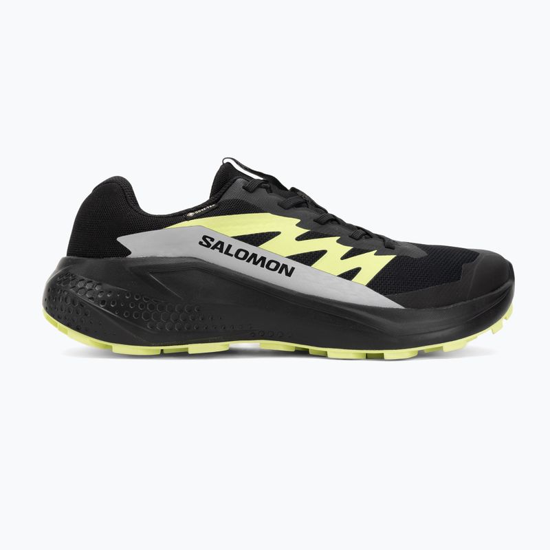 Men's running shoes Salomon Alphaglide GTX black/alloy/sharp green 2