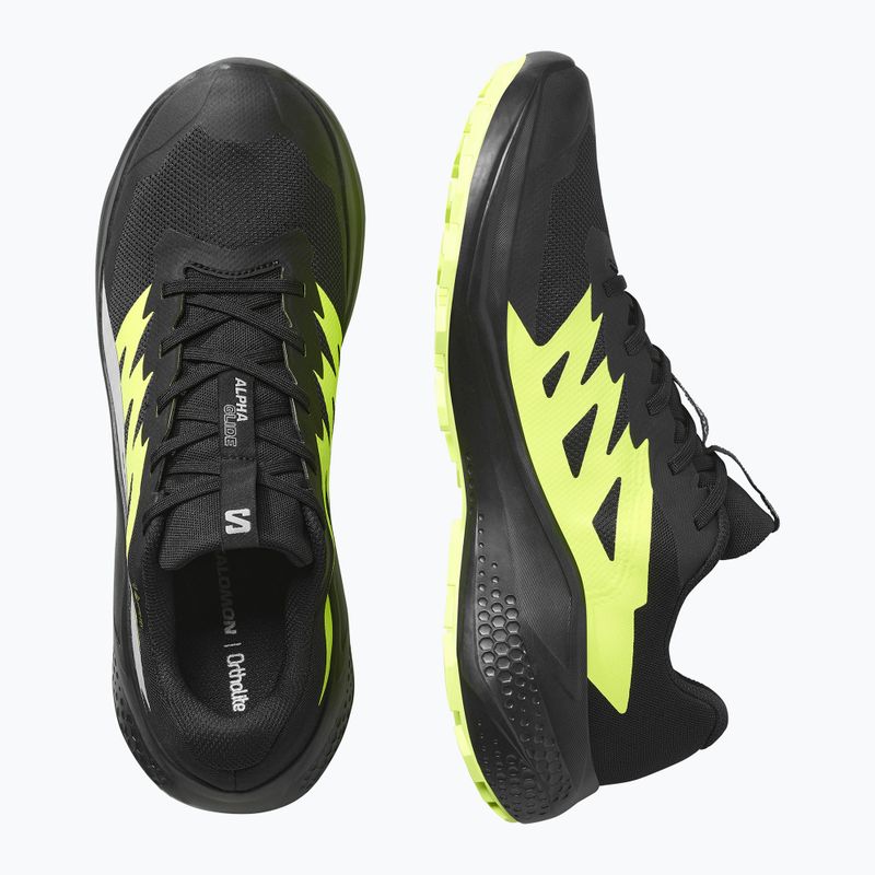 Men's running shoes Salomon Alphaglide GTX black/alloy/sharp green 5