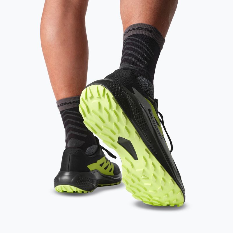 Men's running shoes Salomon Alphaglide GTX black/alloy/sharp green 7
