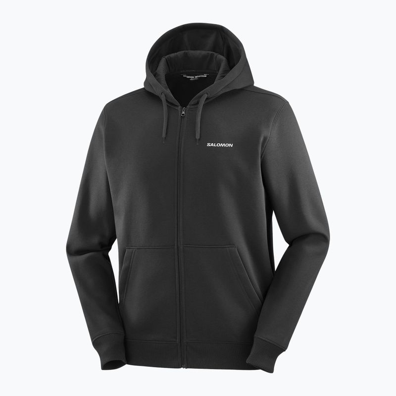 Men's sweatshirt Salomon Logo Full Zip Hoodie deep black 4