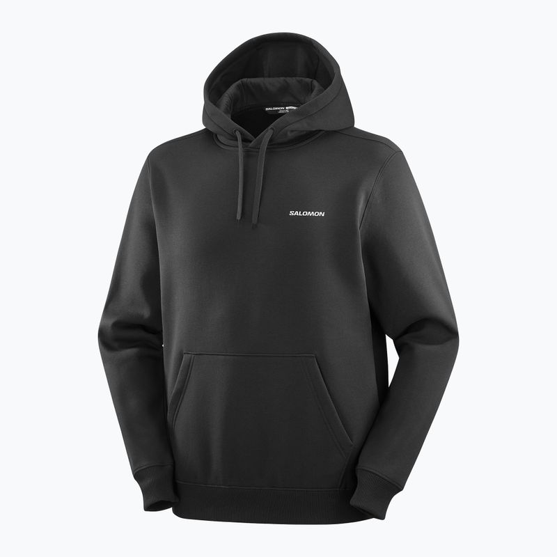 Men's sweatshirt Salomon Chest Logo Hoodie deep black 3