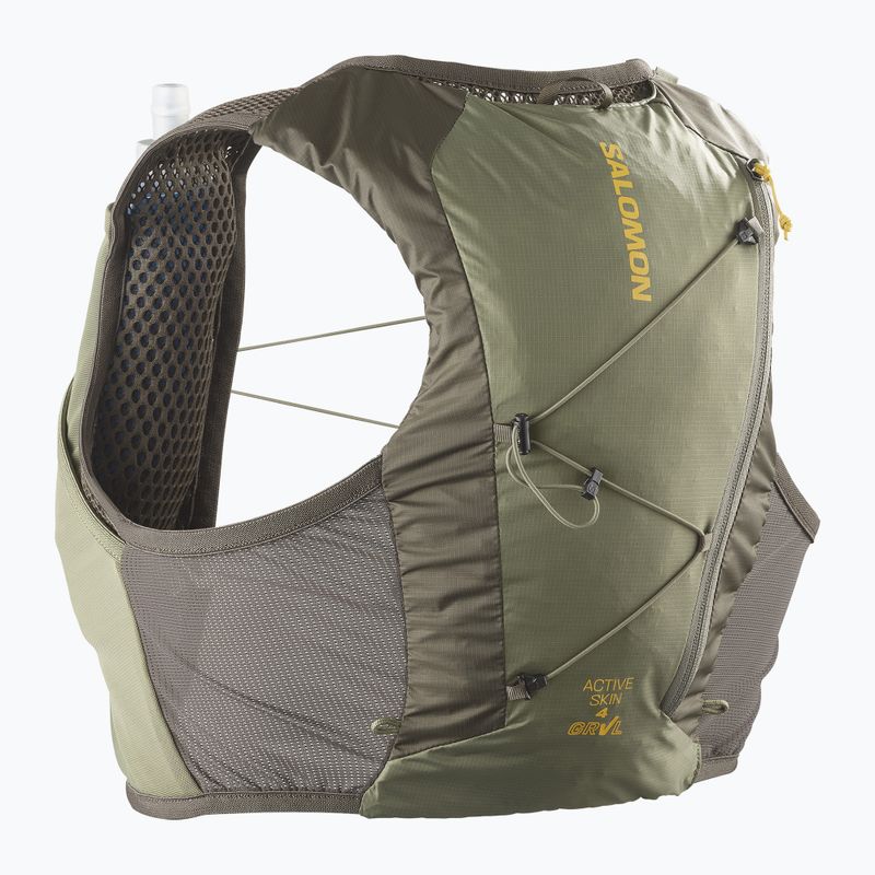 Running vest Salomon Active Skin 4 Gravel Set wren/deep lichen green/spicy mustard 2