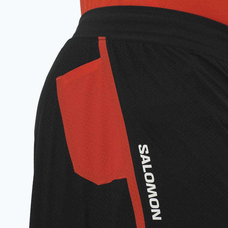Men's running shorts Salomon S/Lab Speed Spl 3" deep black / fiery red 4
