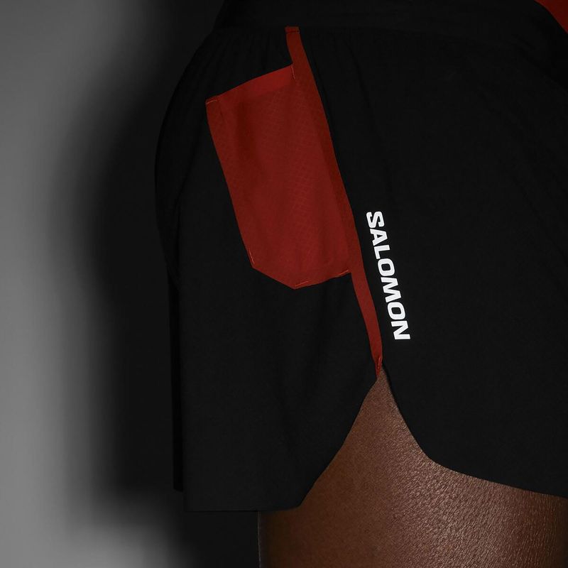 Men's running shorts Salomon S/Lab Speed Spl 3" deep black / fiery red 5