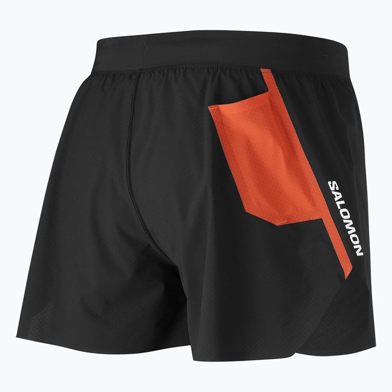 Men's running shorts Salomon S/Lab Speed Spl 3" deep black / fiery red 7