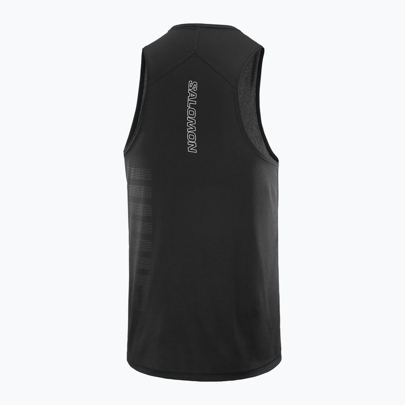 Men's running tank top Salomon Sense Aero Singlet GFX deep black 5