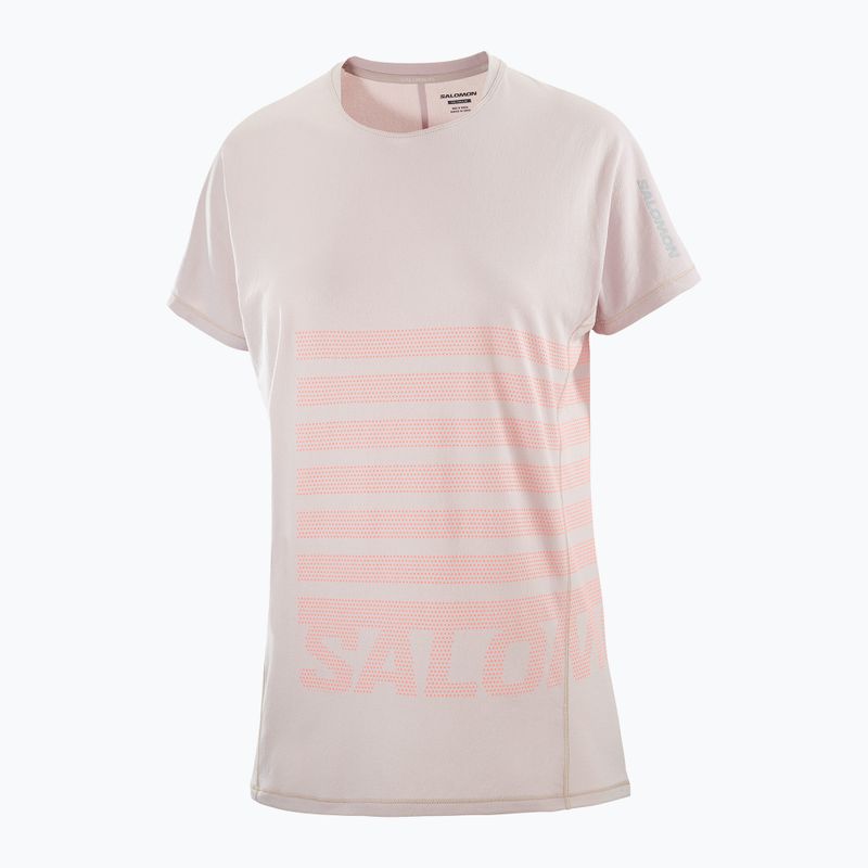 Women's running T-shirt Salomon Sense Aero Tee GFX etherea/neon flame 4