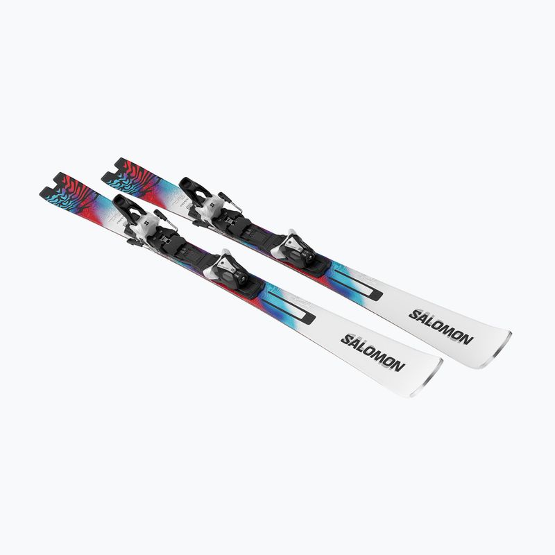 Alpine skis Salomon Addikt + bindings MI12 GW white/neon blue/red 3