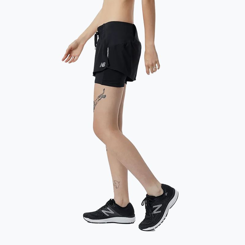 Women's New Balance Impact Run 2In1 running shorts black WS21270BK 2