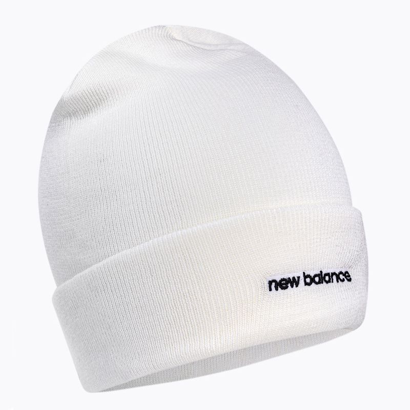 Women's winter beanie New Balance Knit Cuffed Beanie Embroider white LAH13032WT