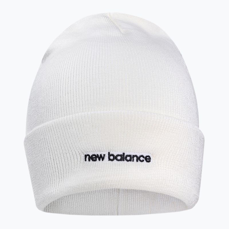 Women's winter beanie New Balance Knit Cuffed Beanie Embroider white LAH13032WT 2