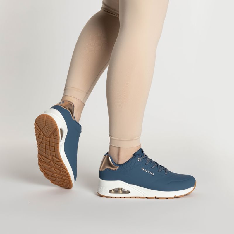 SKECHERS Uno Shimmer Away women's shoes navy 2