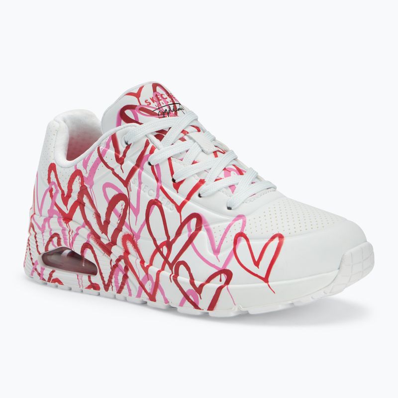 SKECHERS women's shoes JGoldcrown Uno Spread The Love white/red/pink