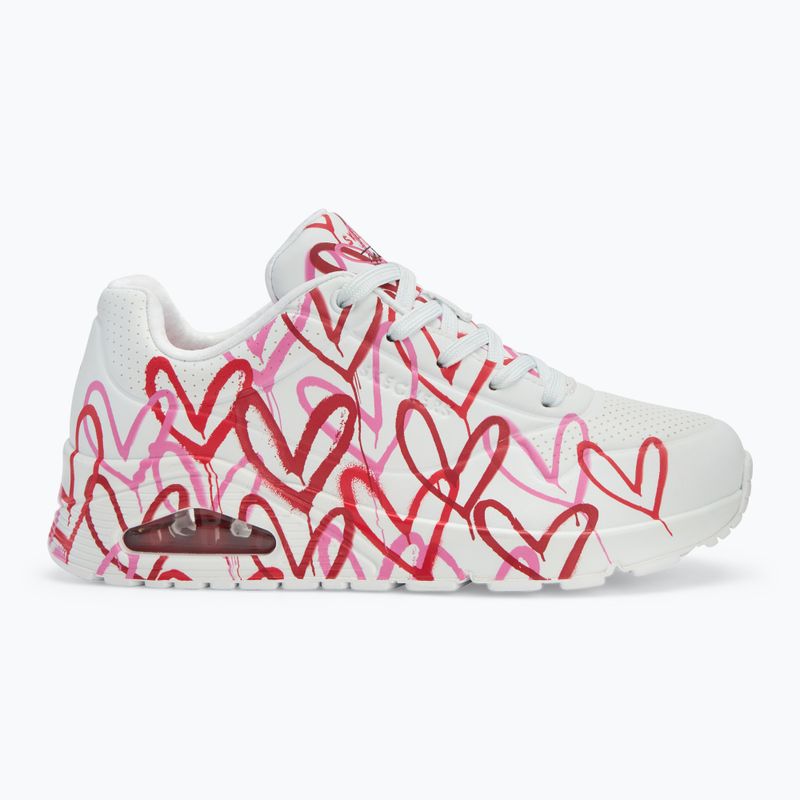 SKECHERS women's shoes JGoldcrown Uno Spread The Love white/red/pink 2