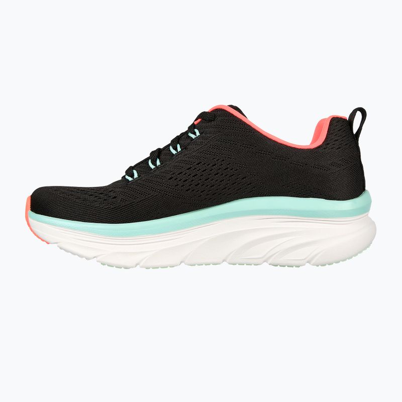 SKECHERS women's D'Lux Walker Let It Glow black/mint sneakers 9