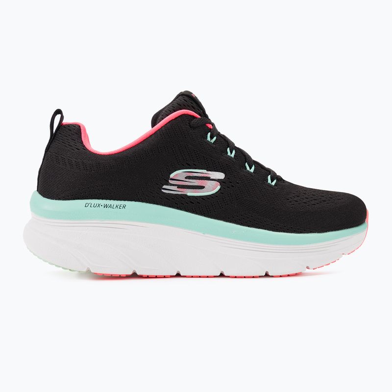 SKECHERS women's D'Lux Walker Let It Glow black/mint sneakers 3