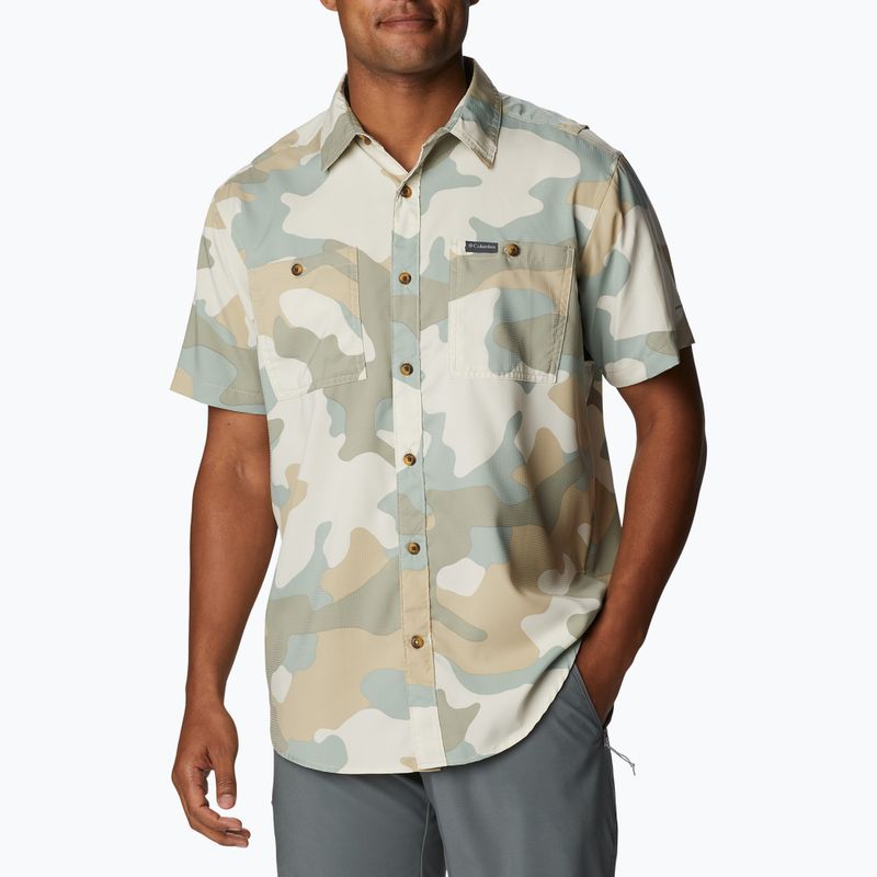 Men's Columbia Utilizer Printed Woven Niagara Mod Camo trekking shirt 1990825
