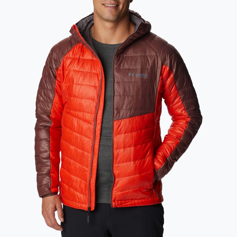 Men's Columbia Platinum Peak Hooded Down Jacket Red 2008611839