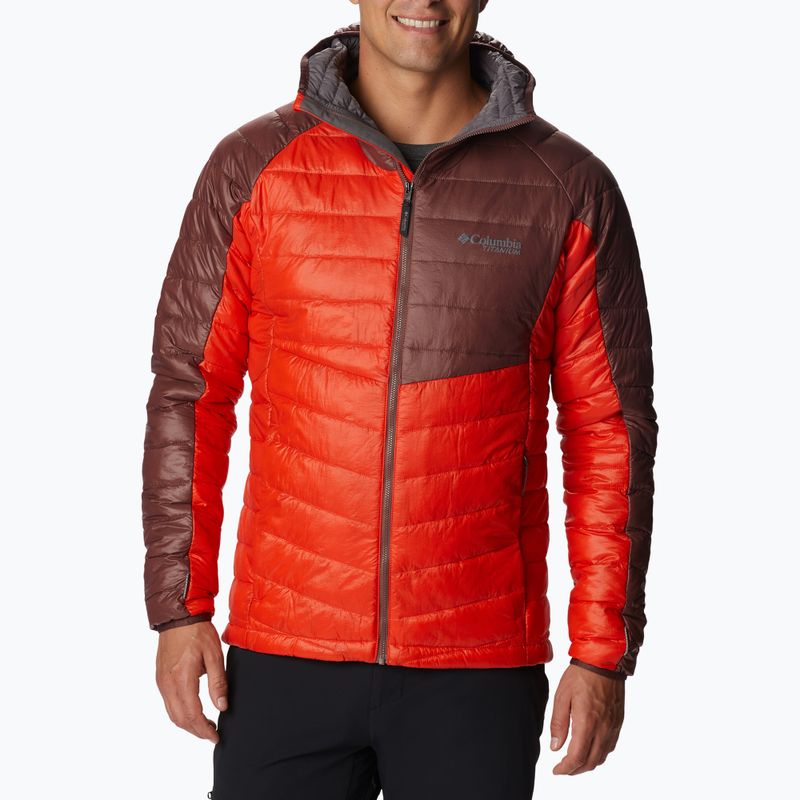 Men's Columbia Platinum Peak Hooded Down Jacket Red 2008611839 3