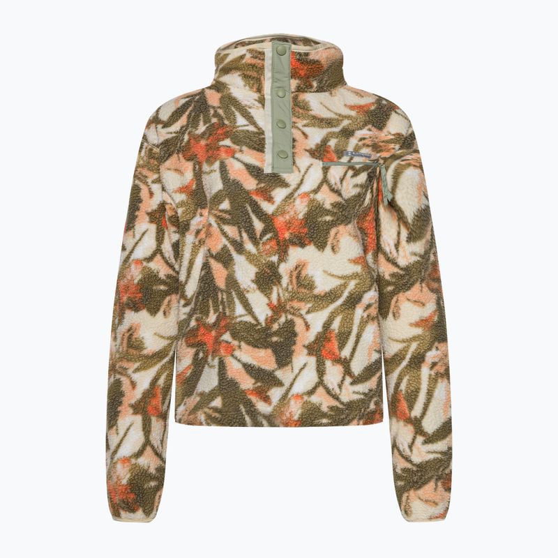 Columbia women's Helvetia Cropped Half Snap fleece sweatshirt chalk floriculture 2014561194