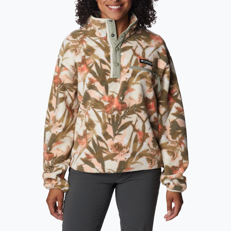 Columbia women's Helvetia Cropped Half Snap fleece sweatshirt chalk floriculture 2014561194 4
