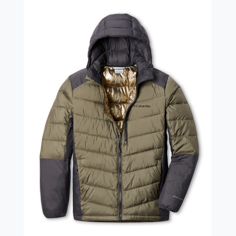 Columbia Labyrinth Loop Hooded stone green/shark men's down jacket 13