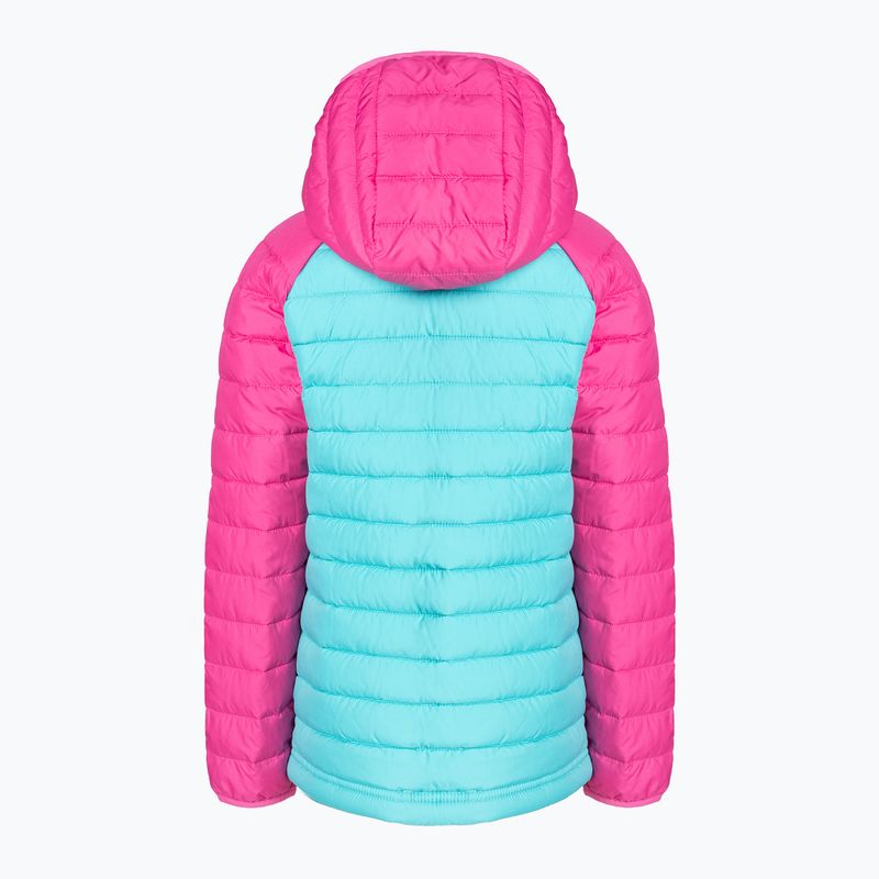 Columbia Powder Lite Hooded children's down jacket geyser/pink ice 2