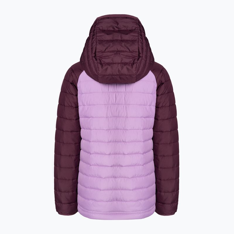 Columbia Powder Lite Hooded gumdrop/marionberry children's down jacket 2