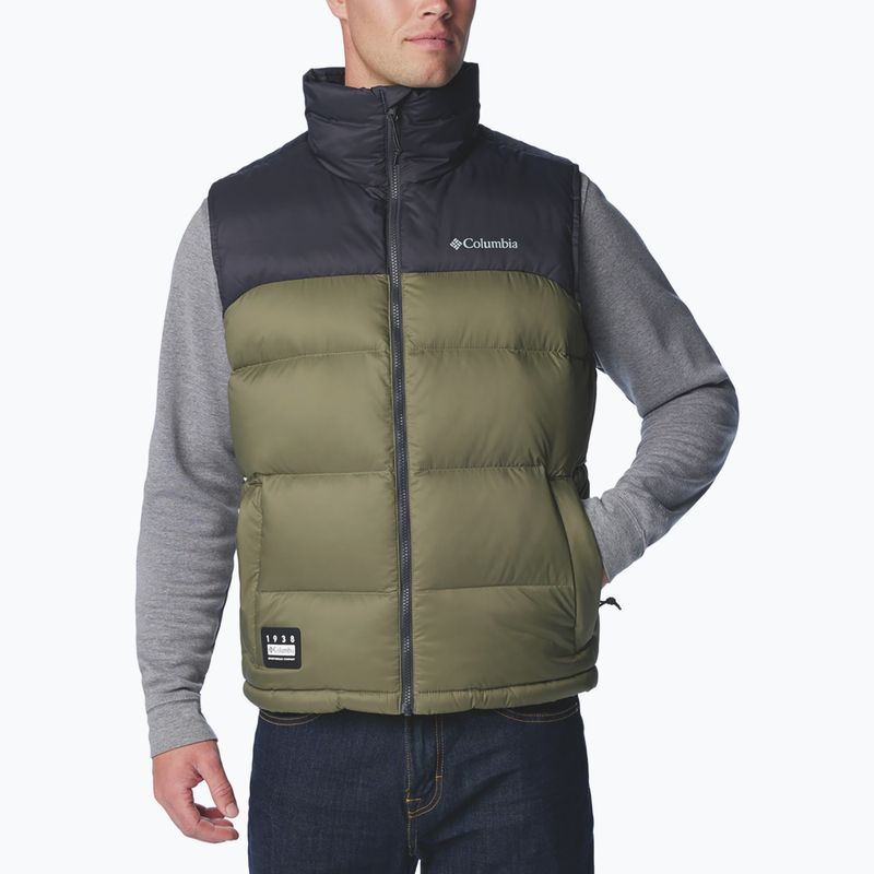 Columbia Bulo Point II Down stone green/shark men's trekking sleeveless jacket 5
