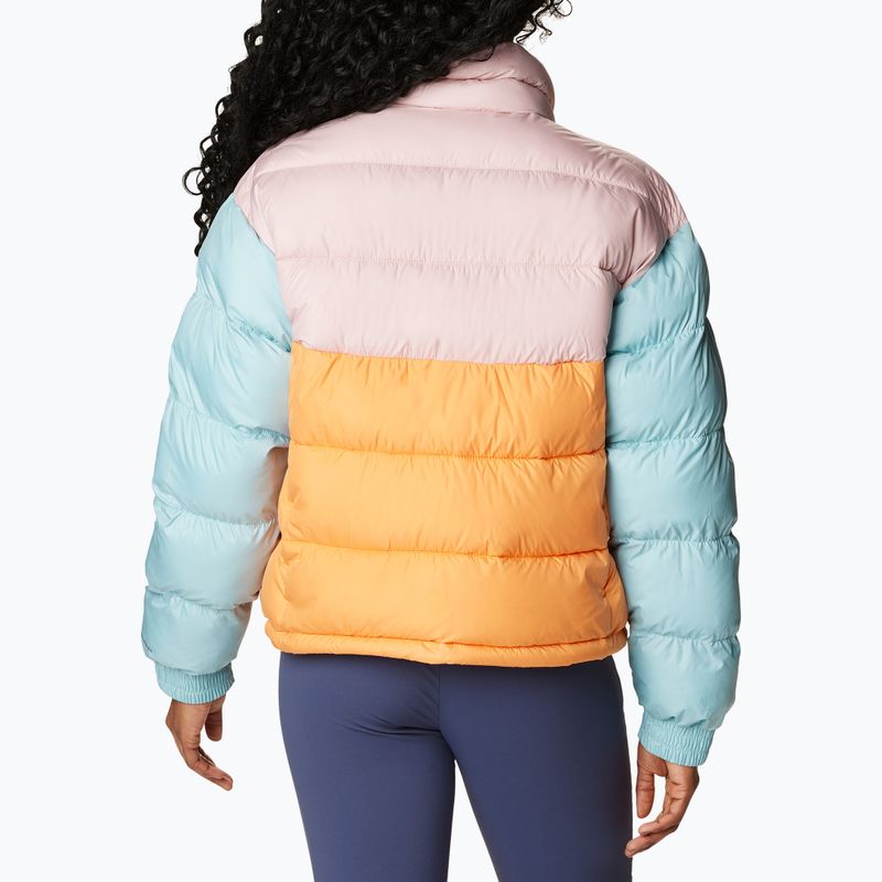 Columbia Pike Lake II Cropped sunset peach/dusty pink/aqua haze women's down jacket 3