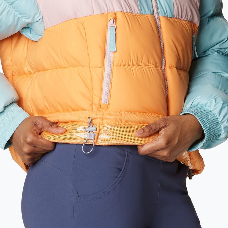 Columbia Pike Lake II Cropped sunset peach/dusty pink/aqua haze women's down jacket 7