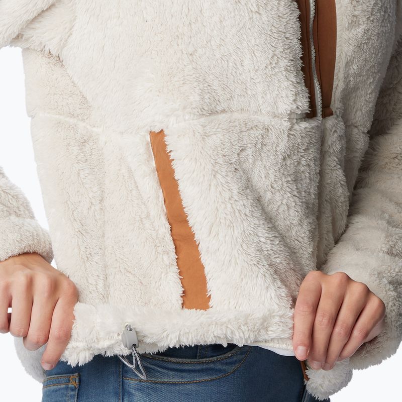 Columbia women's Boundless Discovery Sherpa chalk/carmel brown trekking sweatshirt 5