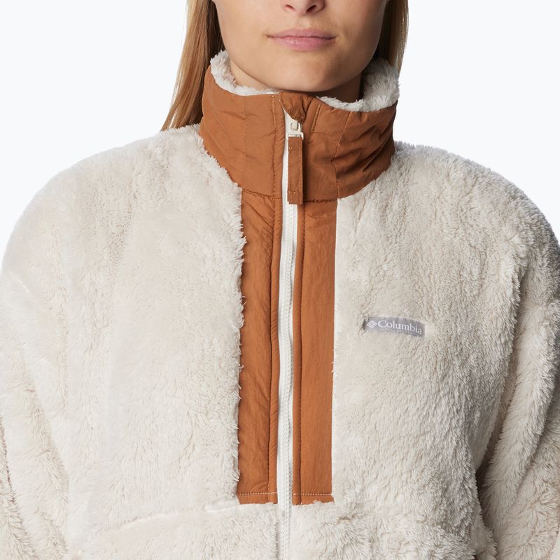 Columbia women's Boundless Discovery Sherpa chalk/carmel brown trekking sweatshirt 6