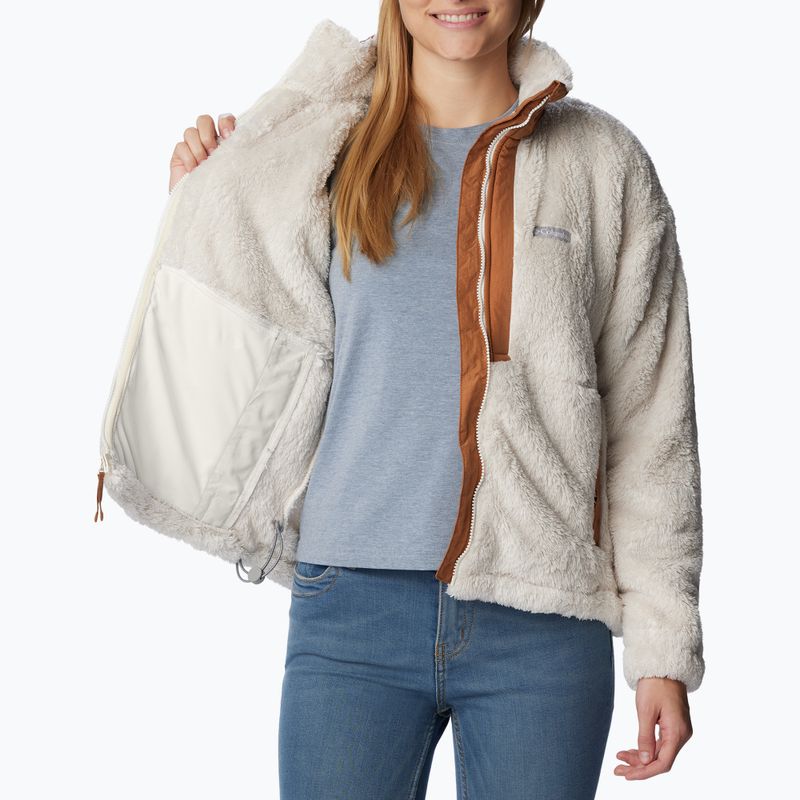 Columbia women's Boundless Discovery Sherpa chalk/carmel brown trekking sweatshirt 7