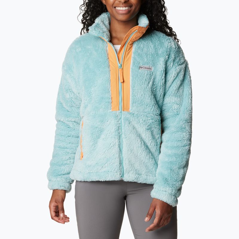 Columbia Boundless Discovery Sherpa women's trekking sweatshirt aqua haze/sunset peach