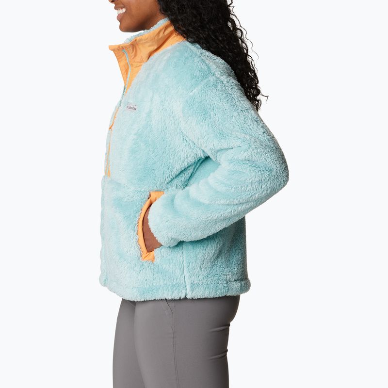 Columbia Boundless Discovery Sherpa women's trekking sweatshirt aqua haze/sunset peach 3
