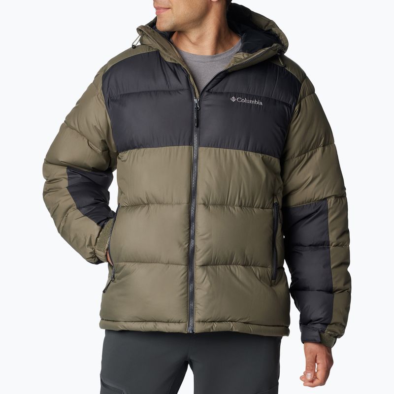 Men's Columbia Pike Lake II Hooded stone green/shark down jacket 4