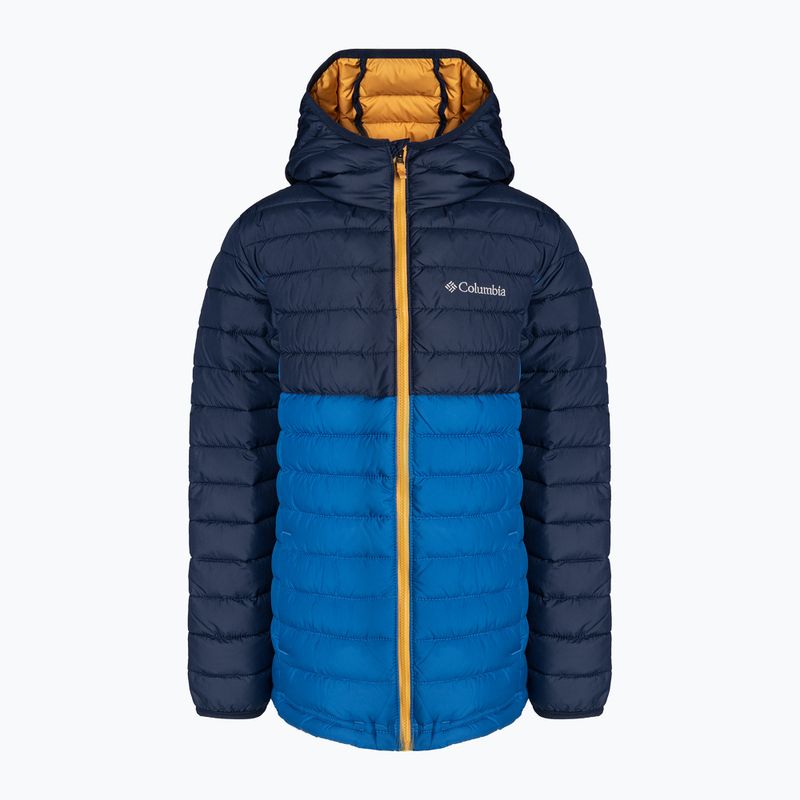 Columbia Powder Lite Hooded bright indigo/collegiate navy children's down jacket