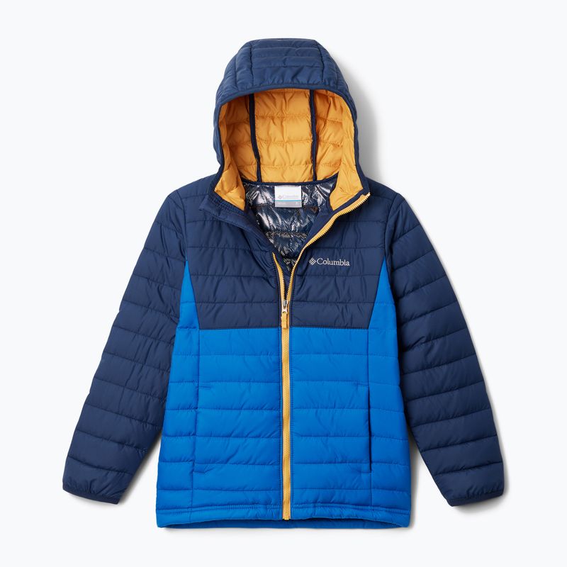 Columbia Powder Lite Hooded bright indigo/collegiate navy children's down jacket 5