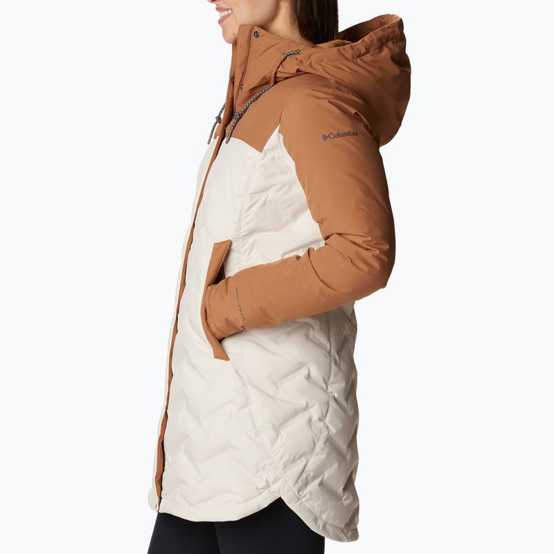 Columbia Mountain Croo II Mid Down women's jacket chalk/camel brown 3