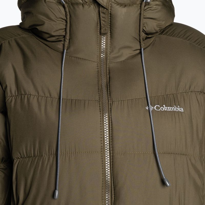 Columbia Pike Lake II Long women's down coat olive green 10