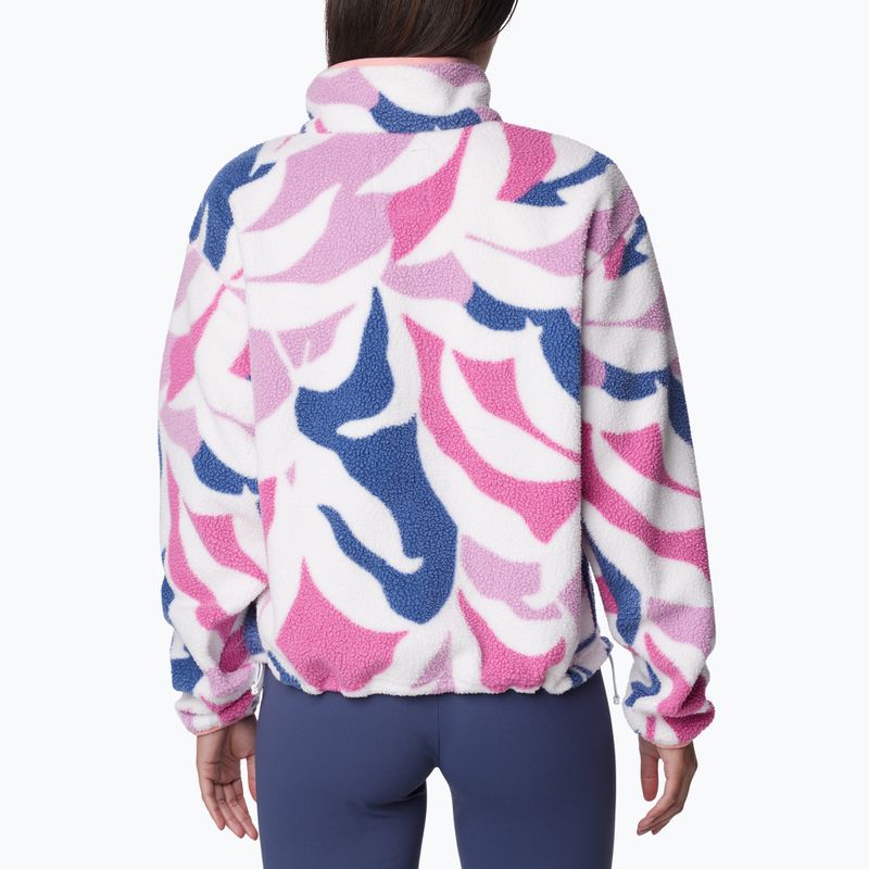 Columbia women's Helvetia Cropped 1/2 cosmos floristic print/eve/salmon rose fleece sweatshirt 2