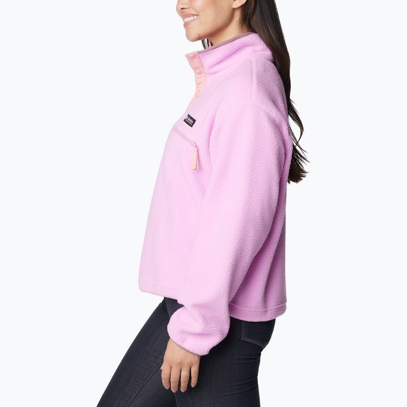 Columbia Helvetia Cropped 1/2 cosmos/salmon rose/fig women's fleece sweatshirt 3