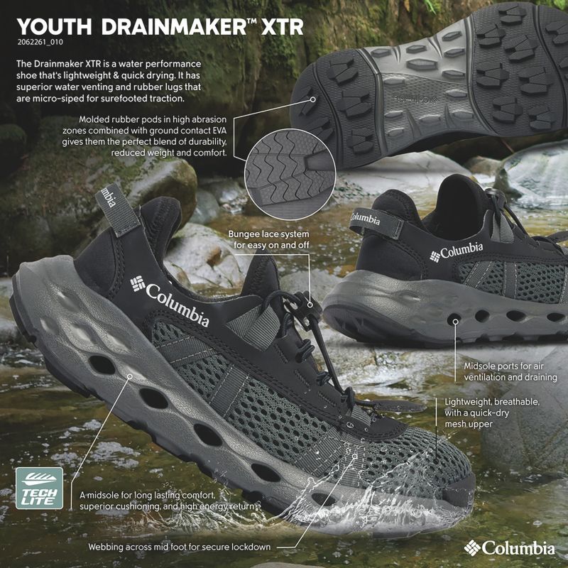 Junior's shoes Columbia Youth Drainmaker XTR black/pure silver 8