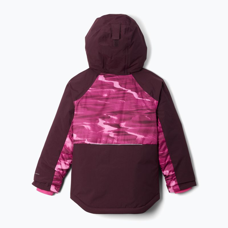 Columbia Mighty Mogul III Print pink ice windblown/ moonvista children's ski jacket 2