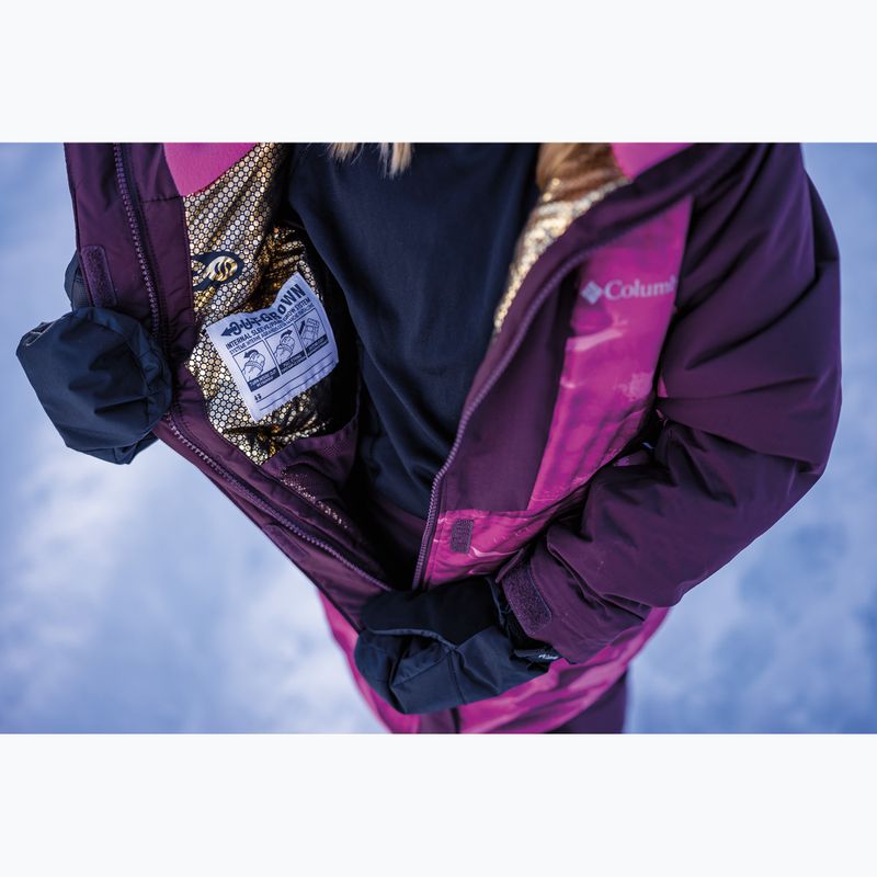 Columbia Mighty Mogul III Print pink ice windblown/ moonvista children's ski jacket 6