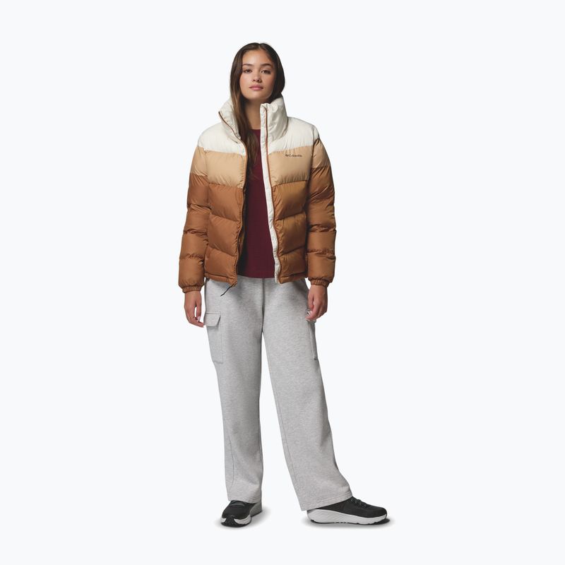 Women's insulated jacket Columbia Puffect II Colorblock camel brown/canoe/chalk 2