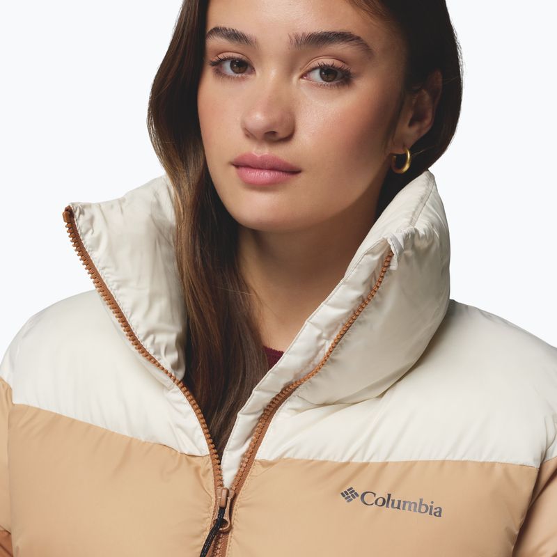 Women's insulated jacket Columbia Puffect II Colorblock camel brown/canoe/chalk 6