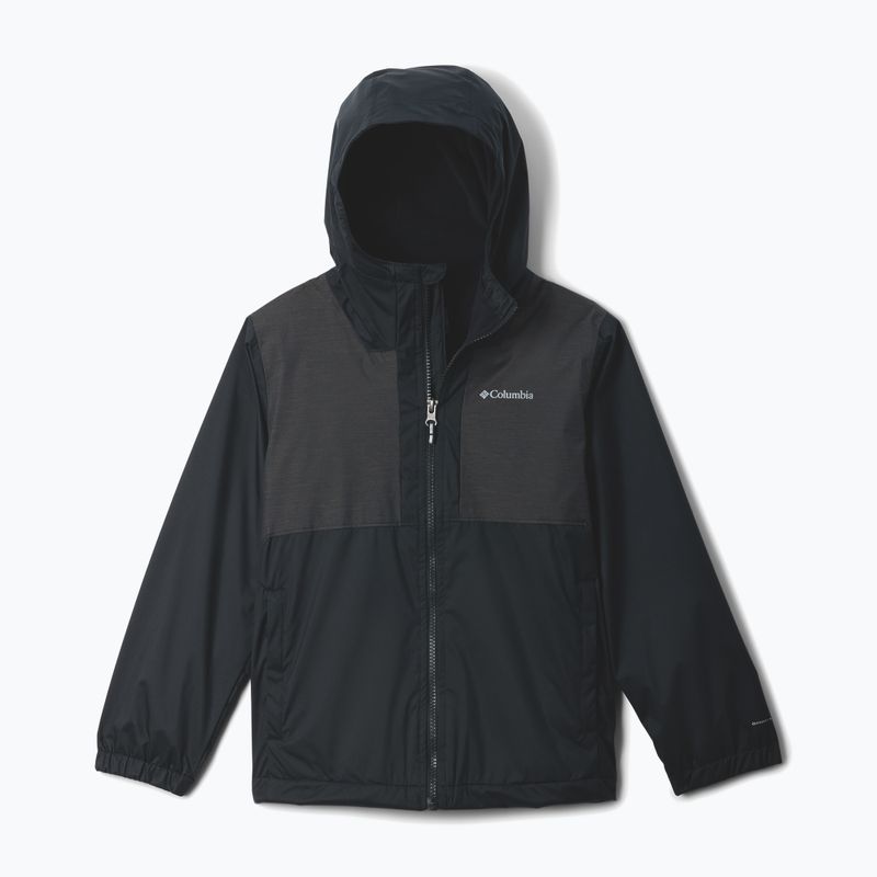 Children's rain jacket Columbia Rainy Trails II Fleece mountain black/black slub