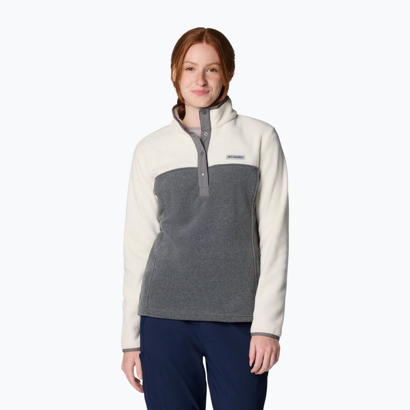 Columbia Benton Springs women's sweatshirt 1/2 Snap city grey heather / chelk